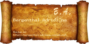 Bergenthal Adriána névjegykártya